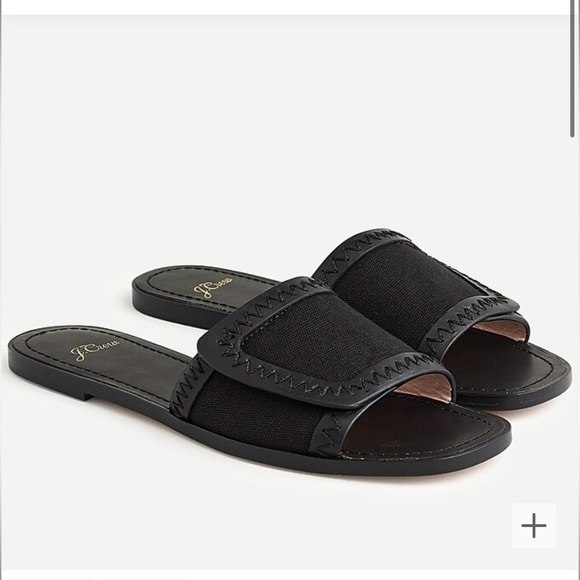 J. Crew Shoes - J. Crew Framed slide sandals in canvas and leather
